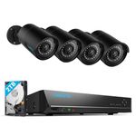 Reolink 5MP PoE CCTV Camera Systems, 4K 8CH NVR with 2TB HDD, 4X 5MP Security Cameras Outdoor with Person Vehicle Detection, Night Vision, Audio, CCTV System for 24/7 Recording, RLK8-410B4-5MP Black