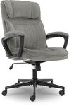 Serta Executive Office Chair in Velvet Gray Microfiber, Black Base