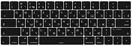 MiNGFi Russian Silicone Keyboard Cover for MacBook Pro 13/15" Touch Bar (2016-2019) Model A1706 A1707 A1989 A1990 A2159 US keyboard layout - Black