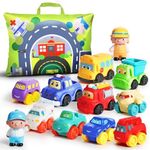 ALASOU 12 PCS Soft Rubber Car Toys 