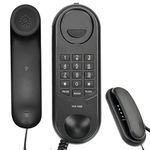 BSWL Corded Landline Phone,Corded Phones Landline Phone Corded Wall Mounted Last Number Redial Telephones Landline Corded Pause,Flash,Dial Pad on Base unit Desk Home Phone for Office, Hotel,Bathroom