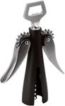 Peugeot - Souverain Wing Corkscrew - Double-lever Wine Opener with Integrated Bottle Cap Remover, Black, 20 cm