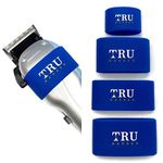 TRU BARBER Men Hand Powered Clipper Bands 4 Pcs Clipper Sleeve For Barbers, Clipper Sleeve For Barber Tools, Non Slip, Heat Resistant (Blue)