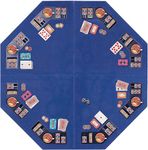 VIVOHOME 48 Inch Foldable 8-Player Texas Poker Card Tabletop Layout Portable Anti-Slip Rubber Board Game Mat with Cup Holders and Carrying Bag Blue