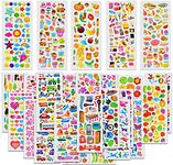 Sinceroduct puffy stickers for kids, 1600+ cute stickers-variety of designs,including animals, cars, flowers, fruits and more.