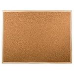 Desk TECH Small Cork Bulletin Board with Pinewood Wooden Frame - 18 x 24 inches, Classic Beige - Flexible Mounting, Versatile for School, Office and Home Use