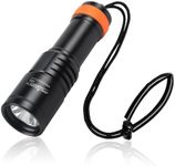 ORCATORCH D580 Scuba Dive Light, Max 530 Lumens Underwater Flashlight with 6 Degrees Narrow Beam, IP68 Waterproof Twist Switch Night Dive Torch, 3 AAA Batteries Included