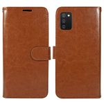 ZASE Samsung Galaxy A03s Wallet Phone Case Professional Pouch Slim Folio PU Leather Flip Cover Magnetic Closure w/Kickstand Card Pocket Wrist Strap Compatible with Galaxy A03S (2022) (Luxury Brown)