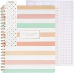 Teacher Planner 2024-2025 Academic Year - Pastel Stripes Academic Planner 2024-2025 8.5” x 11” July 24-25 Weekly Monthly Lesson Planner Calendar Spiral Bound - 215 Stickers and Bookmark