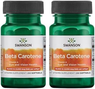 Swanson Beta-Carotene - Vitamin A Supplement Promoting Immune Health, Eye & Skin Health - Natural Wellness Formula - (250 Softgels, 3000mcg Each) (2 Pack)