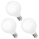 ENUOTEK G95 LED Large Globe Light Bulbs Edison E27 Energy Saving Lamps 6W Cool White Omnidirectional Lighting 6000K with Glass Lamp Shade Replace 60W Incandescent Lamps 3 Pack