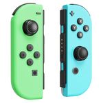 Smanettew Controllers Compatible with Nintendo Switch, Wireless Switch Controllers Left and Right Support Vibration/6-Axis Gyroscope/Screenshot and Wake-up Function (Blue and Green)