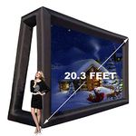 Huge Inflatable Projector Movie Screen Outdoor Front and Rear Cinema Screen Seamless Mega Theater Screen (20ft with Blower)