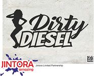 JINTORA Sticker - Decal - JDM - Die Cut - Dirty Diesel - 210x99 mm - JDM - Die Cut - Car - Truck - Bus - Window - Laptop - Coach - Rear Window - Black