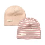 LACOFIA 2 Pack Baby Beanie Hat Kids Super Soft Cotton Cap Boys Knit Hats Pink 3-7 Years L