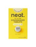 Neat Eco Dishwasher Tablets (120 Pack) – Powerfully Plant Based, Plastic-Free Packaging for Sparkling Clean Dishes – Natural Cleaning Solution