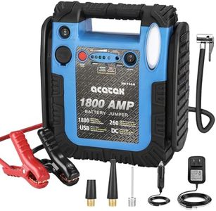 acetek 1800 Amp Starthilfe mit Luftkompressor, UltraSafe Starthilfe Powerbank 260 PSI Reifenfüller, 20000mAh 12V Auto Blei-Säure-Batterie Booster (bis zu 6L Gas oder 6L Diesel Motor) (Blau)