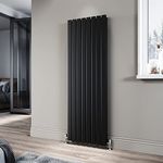 ELEGANT 1600 x 544 mm Black Vertical Radiator Tall Upright Double Flat Panel Radiator Modern Column Designer Central Heating Rad