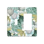 Retro Tropical Leaves 2 Gang Toggle Rocker Combo Wall Plates Decorative GFCI Device Outlet Cover Receptacle Electrical Faceplate Switchplate for Bedroom Bathroom Kitchen Decor