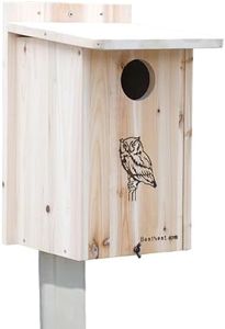 Premium Screech Owl/Kestrel House w/Bat House Pole