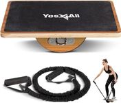 Yes4All Professional Rocker Balance Board for Physical Therapy | 17.5” Rocker Board, Rocker Wooden Balance Board for Balance & Rehabilitation Exercises (Combo)