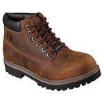 Skechers Men's Sergeants Verdict. Waterproof Chelsea Boots, Dark Brown Crazyhorse Leather, 8 UK