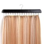 Buyoget Hair Extensions Holder Rack 1PC Black Wood Metal Hair Extension Hanger Holder for Styling Braiding Washing