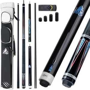 KONLLEN Carbon Fiber Pool Cue, Professional Break Cue Pool Stick with Low Deflection Shaft for Jump and Play, 3 in 1 Pool Stick Set Includes Hard Case 58 Inch