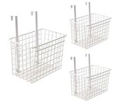 Styleys Multifunctional Storage Basket Kitchen Storage Rack Over The Cabinet Door Wire Storage Basket, S11102 - Pack of 3 (White)(Iron)