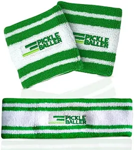 Super Fly Goods Sweatbands Pickleball Golf Tennis 1 Headband 2 Sweat Bands in Set Great Gift or for Your Sports or Team (Pickleball Head & Wristband Set)