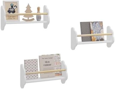 WOLTU Estanteria de Pared para Libros Infantiles, Libreria Infantil Montada en Pared con 3 Estantes, Libreria Montessori para Habitación Infantil y Jardin Infancia, Forma Nube, Blanco, KR025ws45