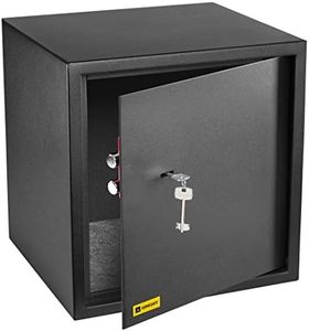 HomeSafe HV38K Safe Box with Key Lock, 38x35x35cm (HxWxD), Money Safe Lock Box for Home Security, Storage Safety Locker, Safe for Cash Savings, Jewelry or Money, Document safe for office