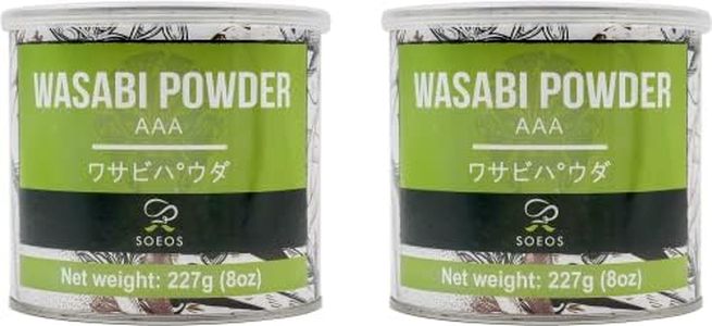 Soeos Premium Wasabi Powder 2 Pack of 8oz, 16 oz in Total, with Real Wasabi, Grade AAA Powder, Sushi Powdered, Root for Sushi, Fresh Bulk., green