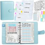 A6 Budget Planner Kit, Money Saving Wallet Binder,Silver 6 Ring Binder,with Cash Envelopes, Budget Refills, Matched Stickers and Label, 7.4x5.71" (Harphia, NPNB-140F-A6-Mint)…