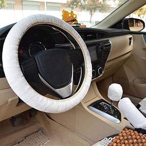 Fluffy Velvet Steering Wheel Cover - Warm Plush Auto Steering Wheel Cover Wrap - Anti-Slip Universal - Stretchable Car Accessory Decoration For Women & Men