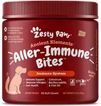 Zesty Paws Dog Allergy Relief - Anti Itch Supplement - Omega 3 Probiotics for Dogs - Digestive Health - Soft Chews for Skin & Seasonal Allergies - with Epicor Pets - Bison - 90ct