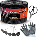 MAPORCH 6"x120FT Solar Mesh Screen for Bird Proofing Solar Panels, Solar Panel Bird Guard & Black PVC Coated Galvanized Steel with 60 Fastener Solar Panel Clips, Cutting Scissor & Gloves Included