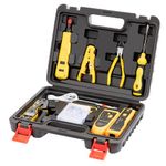 Gaobige Network Tool kit, RJ45 Crimp Tool kit Pass Through Crimper Cat6 Cat5 Cat5e Crimping Tool, Wire Tracker, 110/88 Punchdown Tool, Stripper, Cutter, Cat6 Pass Through Connectors