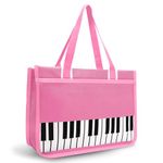 BestSounds Piano Bag, Zipper Waterproof Music Book Tote Bag Piano Accessories for Women, Gifts for Musicians (Pink)