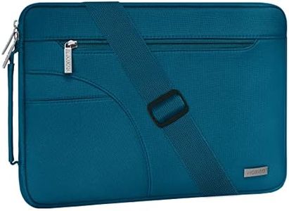 MOSISO Laptop Shoulder Bag Compatible with MacBook Pro 16 inch 2022 2021 M1 Pro/Max A2485/2019-2020 A2141/Pro 15 A1398, 15-15.6 inch Notebook, Polyester Briefcase Sleeve with Side Handle, Deep Teal