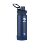 Takeya Actives Insulated Stainless Steel Water Bottle with Spout Lid, 18 oz, Midnight