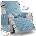 TAOCOCO Waterproof Recliner Chair Cover Sofa Slipcover, Pet Cover for Small Recliner Chair with Elastic Straps, Washable Reclining Chair Cover Recliner Furniture Protector (23'' Small, Sky Blue)