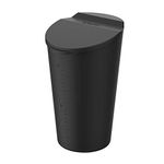 ThinSGO Car Silicone Trash Can with Lid Car Cup Holder Trash Bin Auto Vehicle Car Garbage Can Bin Use in Auto Home Office (Black)