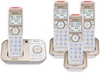 AT&T 4- Handset DECT 6.0 Bluetooth Expandable Cordless Phone for Home with Answering Machine, Smart Call Blocking, Caller ID, Intercom and Bluetooth Connect to Cell: BL3112-4 (Champagne Gold/White)