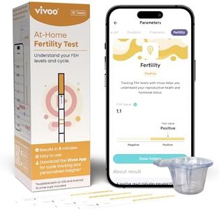 Vivoo Fertility Test, Monitor Your Ovarian Reserve at-Home, Scan & Track Your Results with Vivoo App, Individually Wrapped 10 Fsh Test Strips and 10 Urine Collector