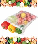 Shalimar Reusable Vegetable Fridge Bag/Multipurpose Bag - Pack Of 6 Bags (Natural), Plastic, Zip-Lock