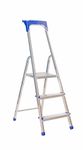 3, 4, 5, 6 Step Heavy Duty Portable Folding Anti Slip Step Ladders For DIY Strong Sturdy Aluminum Safety Household Stepladders for Home Kitchen Garage Gardening Industrial Use (Silver, 3 Step)