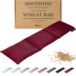 Qomfor Wheat Bag Microwavable - Unscented Large Soothing Heat Pack Microwavable - Wheat Filled - Heated Neck Warmer for Pain Relief, Neck and Shoulders & Period Pain Relief (Bordeaux) Multiple