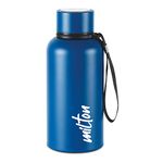 Milton Aura 500 Thermosteel Bottle, 520 ml Water Bottles, 24 Hours Hot and Cold, Easy to Carry, Easy Grip, Rust Proof, Tea, Coffee, Office, Travel Bottle, Dark Blue