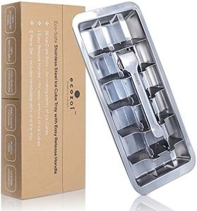 ecozoi Stainless Steel Metal Ice Cube Tray with Easy Release Handle | 18 Ice Cube Slots | Removable Slots for Easy Ice Cube Removal and Cleaning | Sustainable, Eco Friendly, Zero Waste, Plastic Free 1 Pack